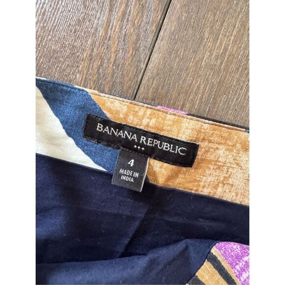 Banana Republic Printed Cross-Front Cropped Cotton Poplin Tank Top Size 4 - Picture 4 of 9